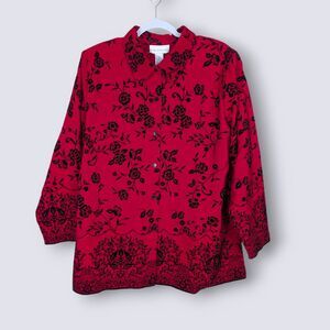 Susan Graver Velvet Floral Shirt